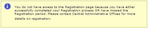 You do not have access to the Registration page