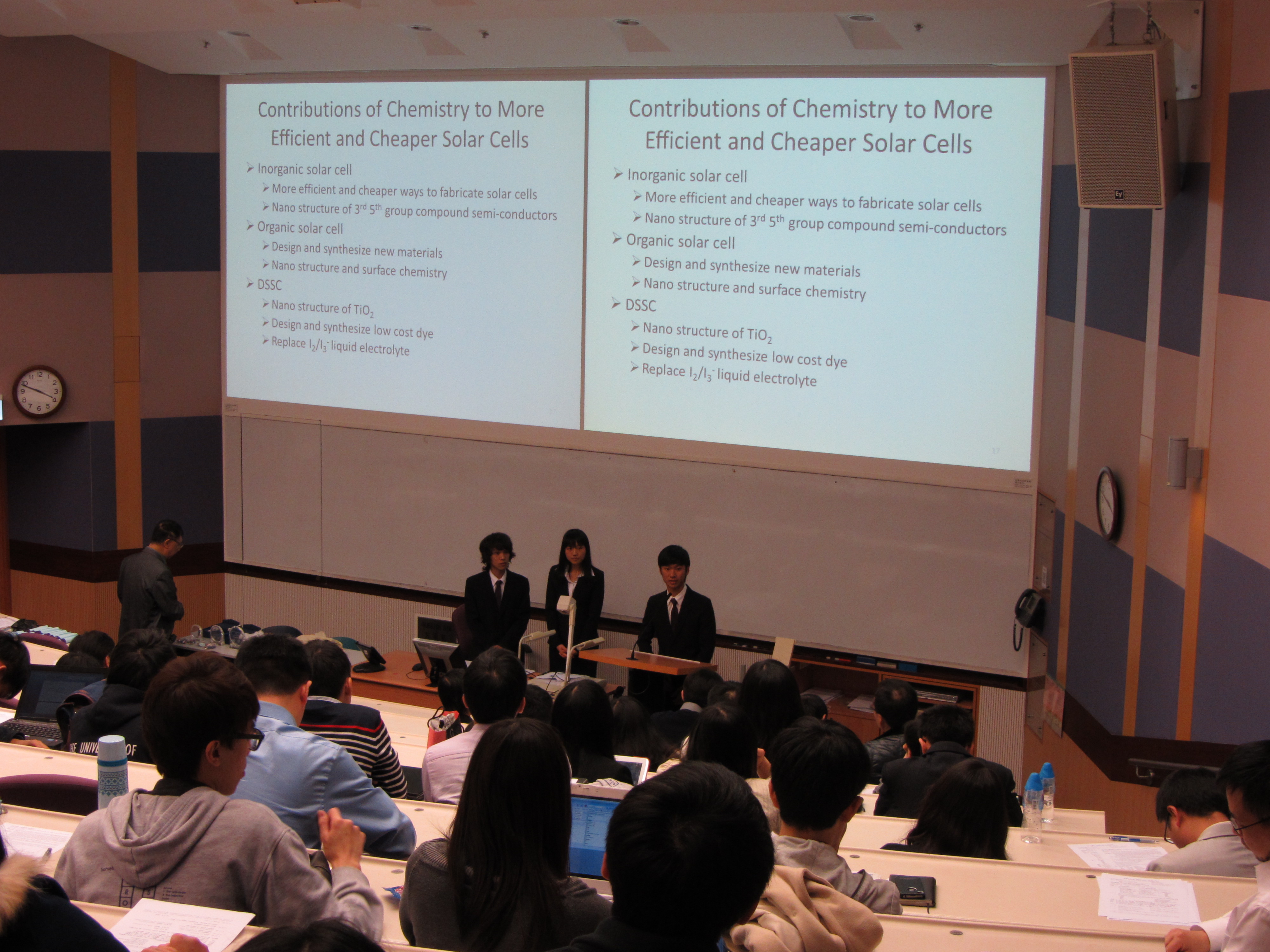 CUHK Team made a presentation about the contributions of chemistry to solar cell technology