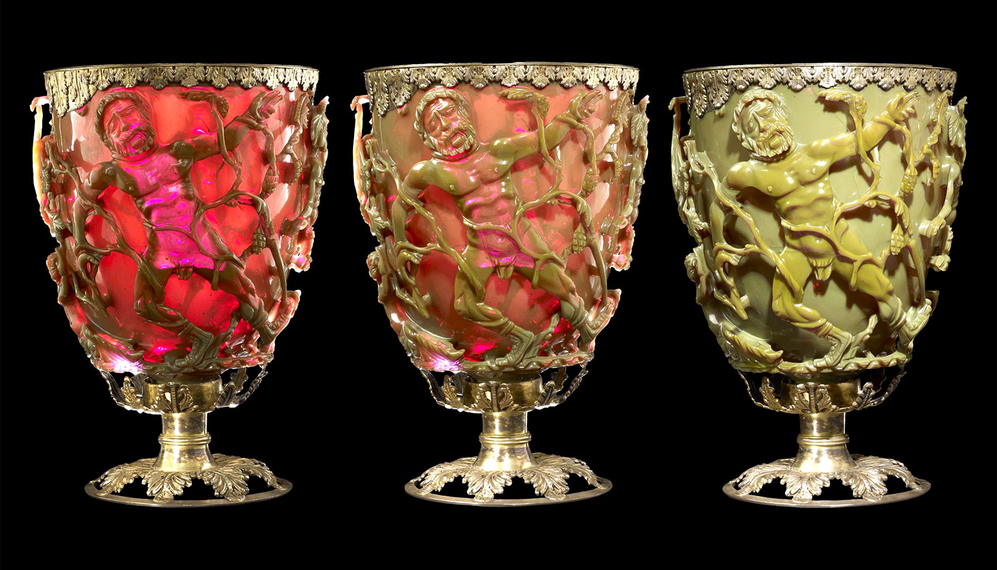 「盧奇格斯」高腳杯能隨着光照變化改變顏色<em>（照片來源：大英博物館）</em>