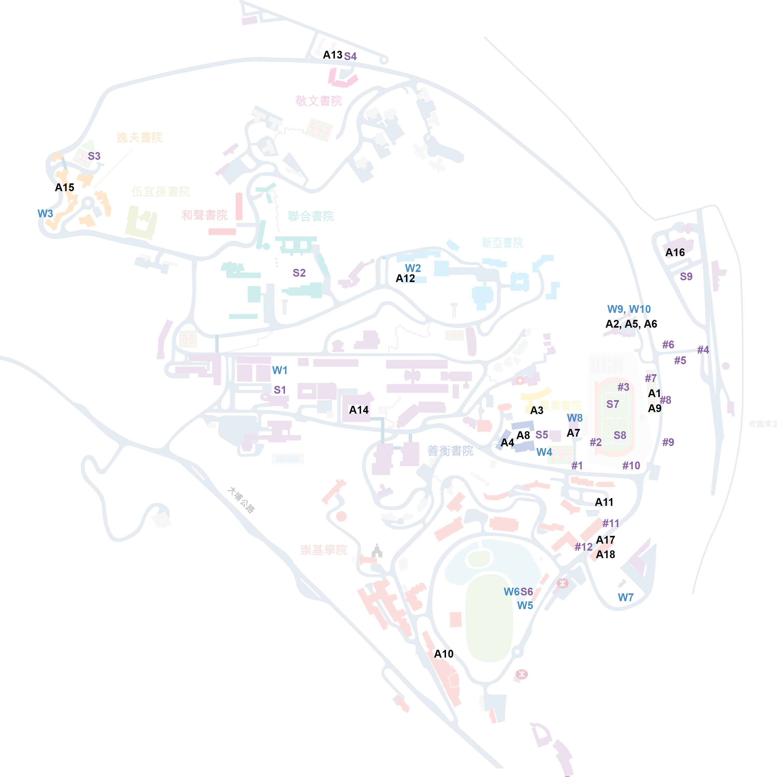 校園地圖及樣本位置