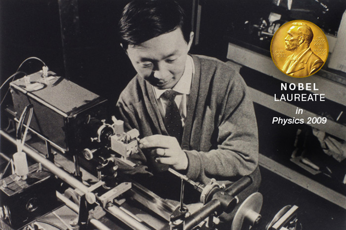 The then young scientist Charles K. Kao doing an early experiment on optical fibre at the Standard Telecommunications Laboratory at Harlow, United Kingdom in the 1960s.