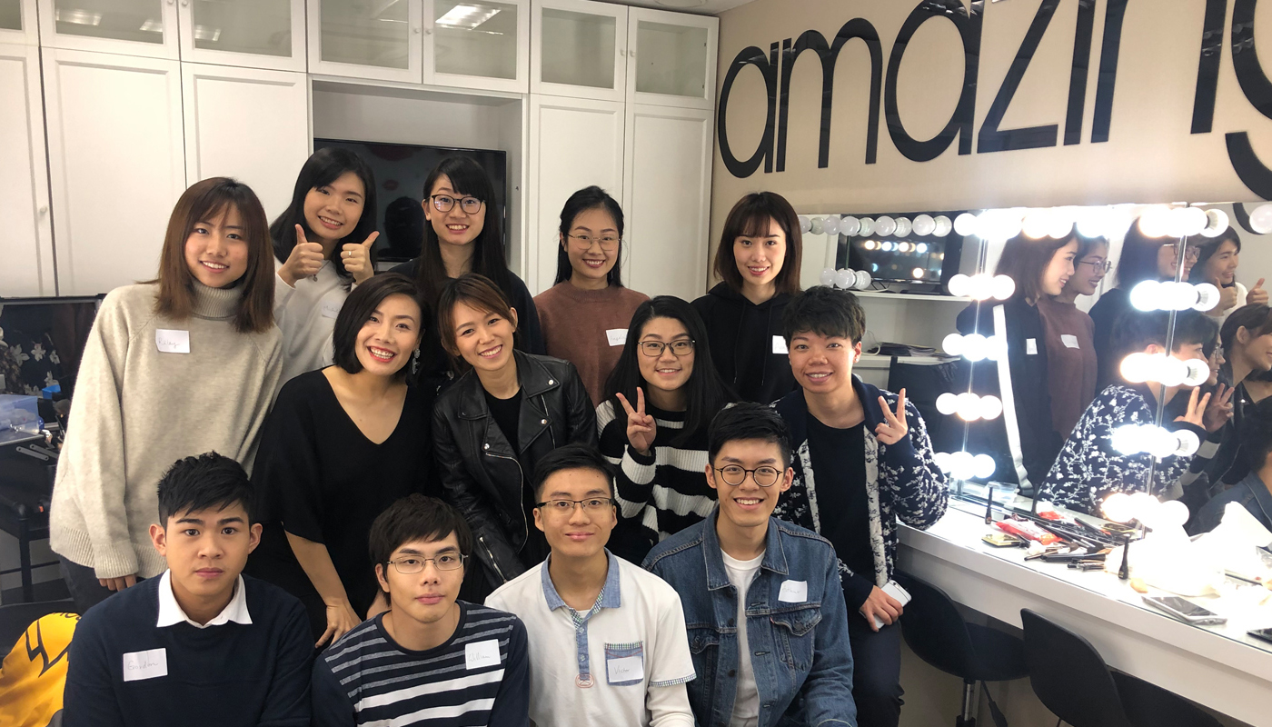 Quintina <em>(second from the left in the middle row)</em> takes active part in CUHK's activities. She organises a workshop on grooming for interview for the Chung Chi College Mentor Programme