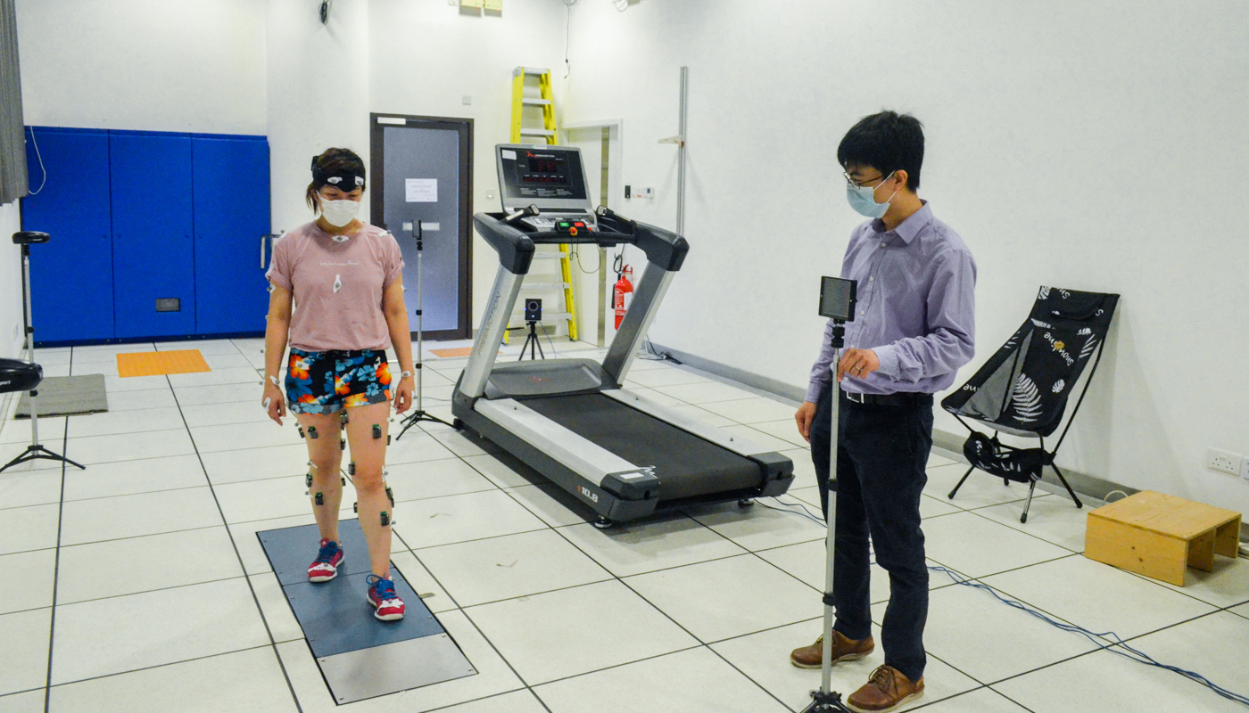 Capturing data from a gait study <em>(Photo courtesy of the interviewee)</em>
