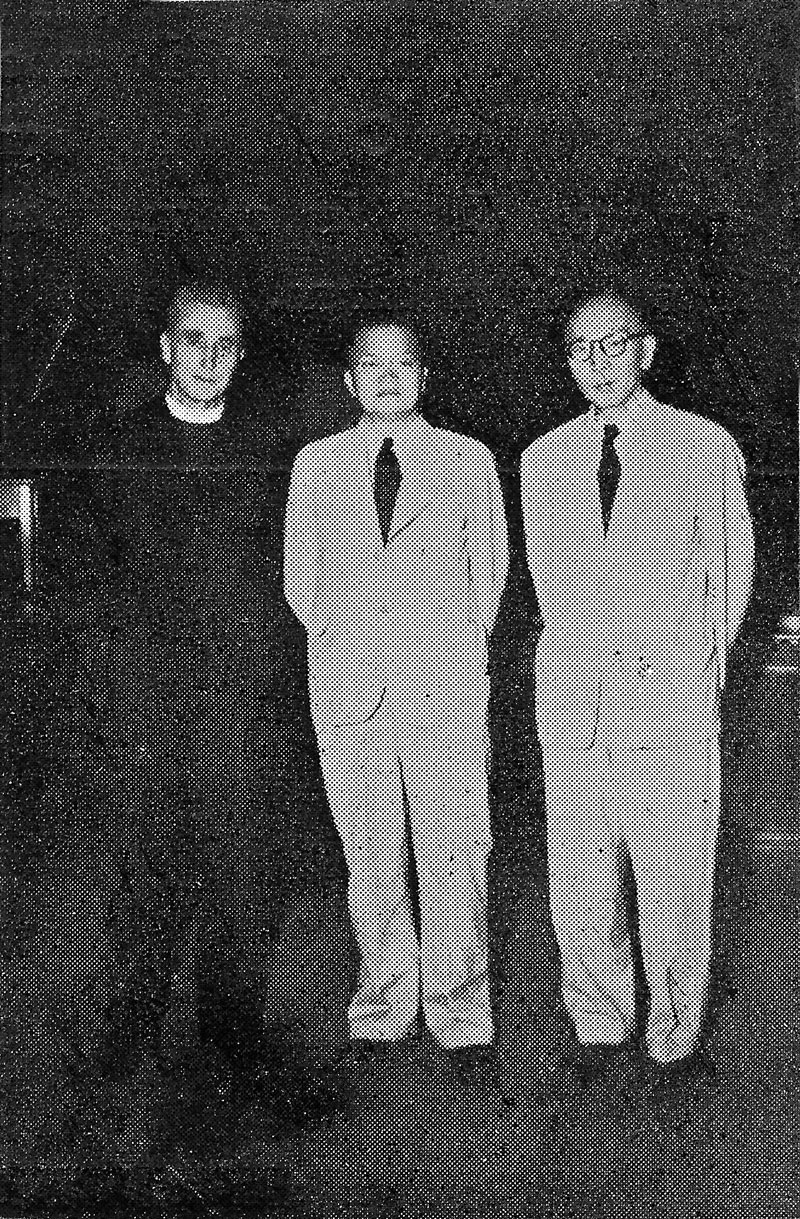 崇基学院创办人（左起）：何明华会督、李应林、欧伟国(1951)